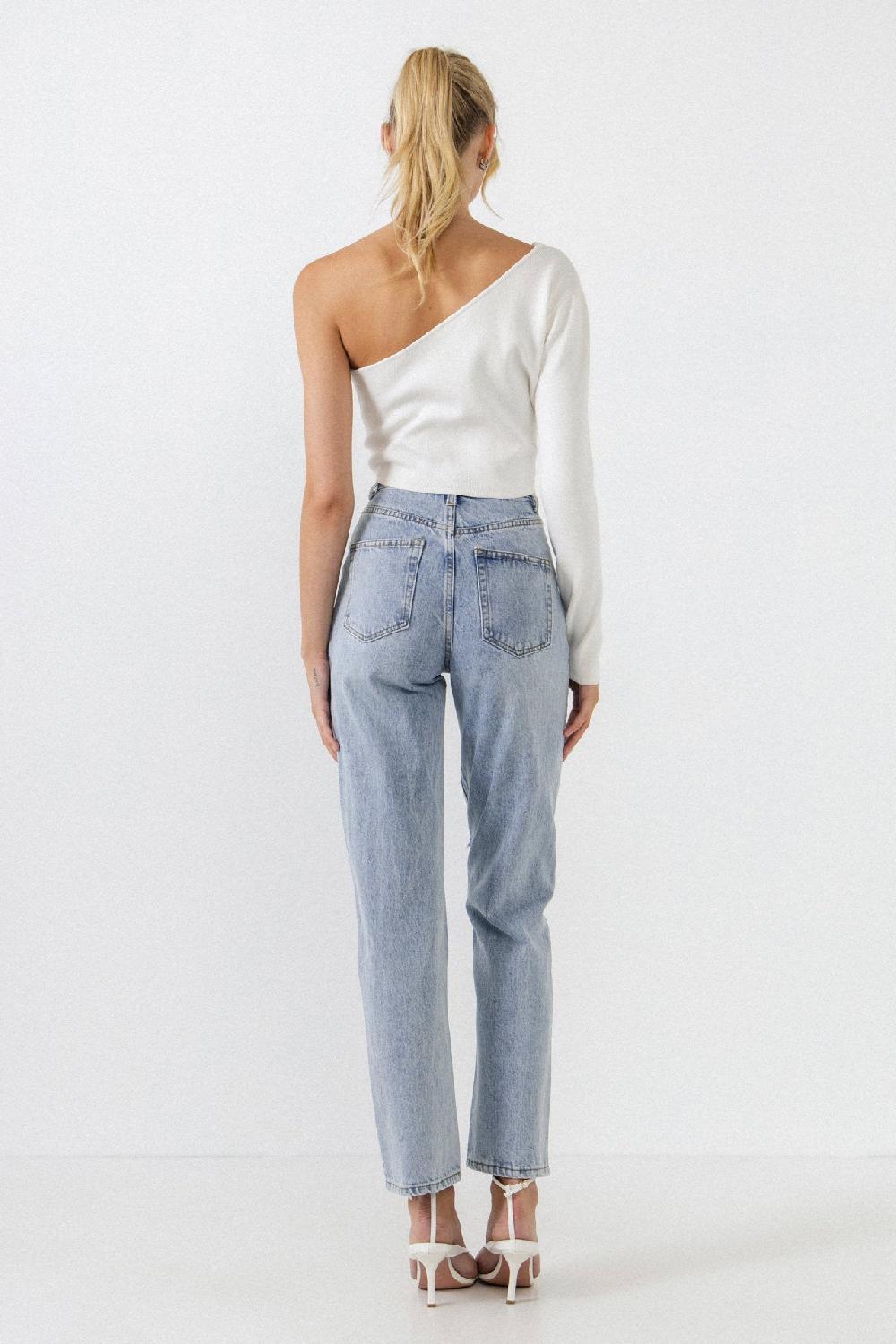 Endless Rose Asymmetric Wrap Jeans DENIM