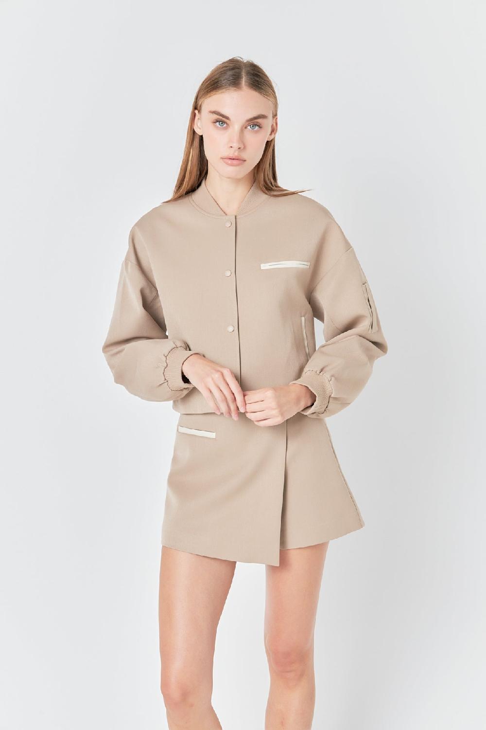 endless rose Asymmetrical Wrap Mini Skort SAGE