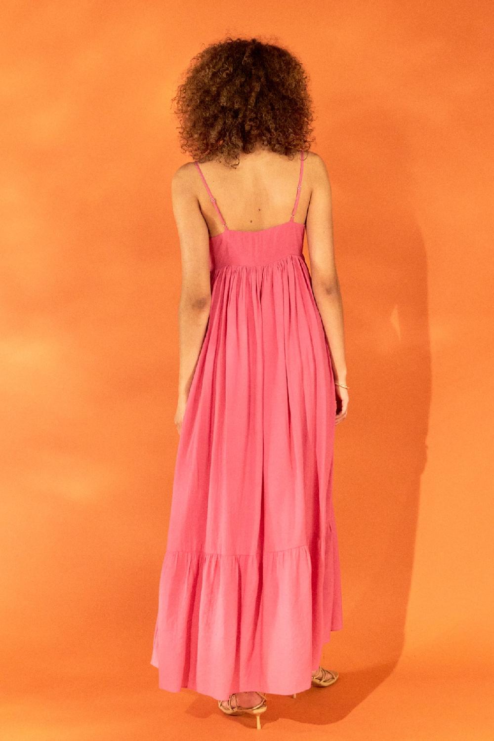 Endless Rose Babydoll Maxi Dress FUCHSIA