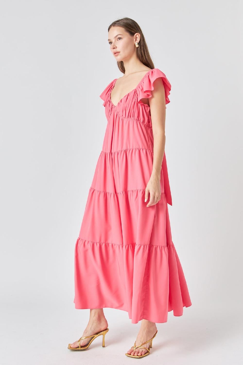 Endless Rose Back Bow Tie Maxi Dress PINK