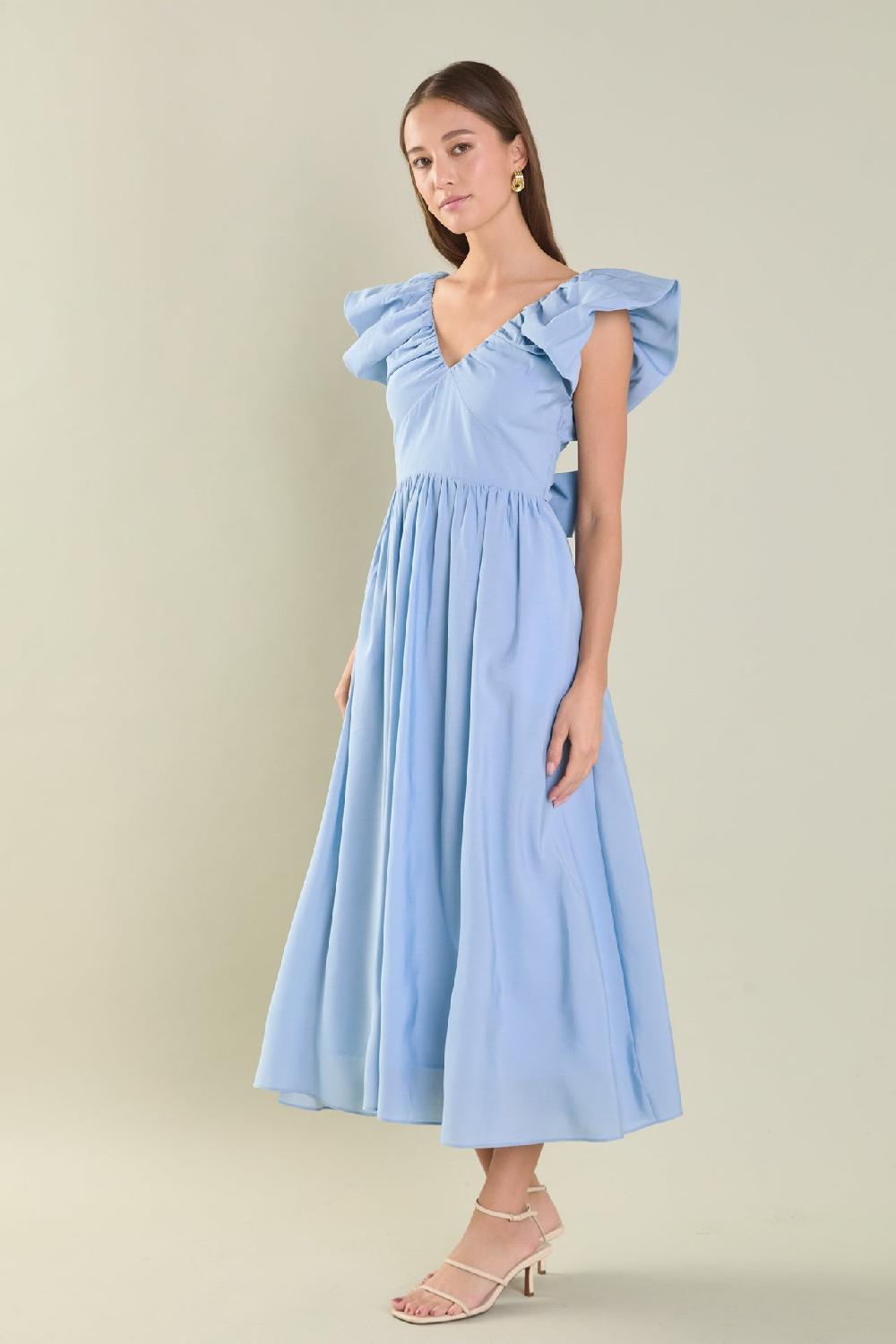 Endless Rose Back Bow Tied Maxi Dress POWDER BLUE