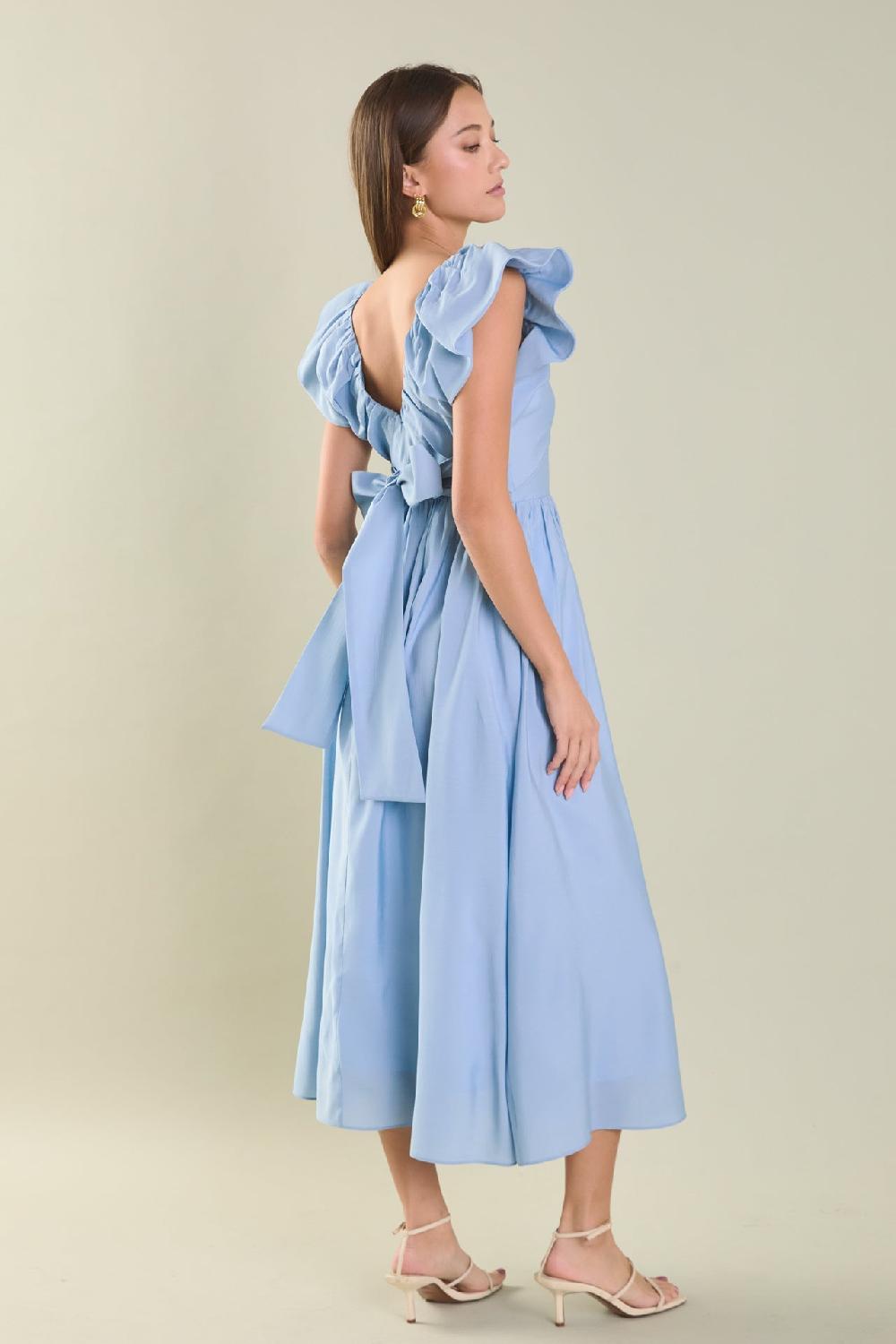 Endless Rose Back Bow Tied Maxi Dress POWDER BLUE