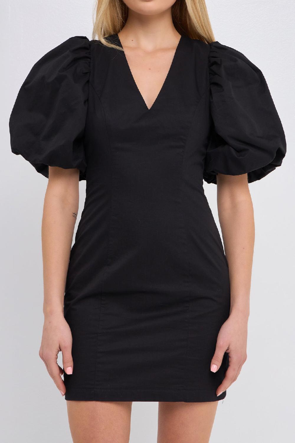 Endless Rose Back Schrunchie Mini Dress BLACK