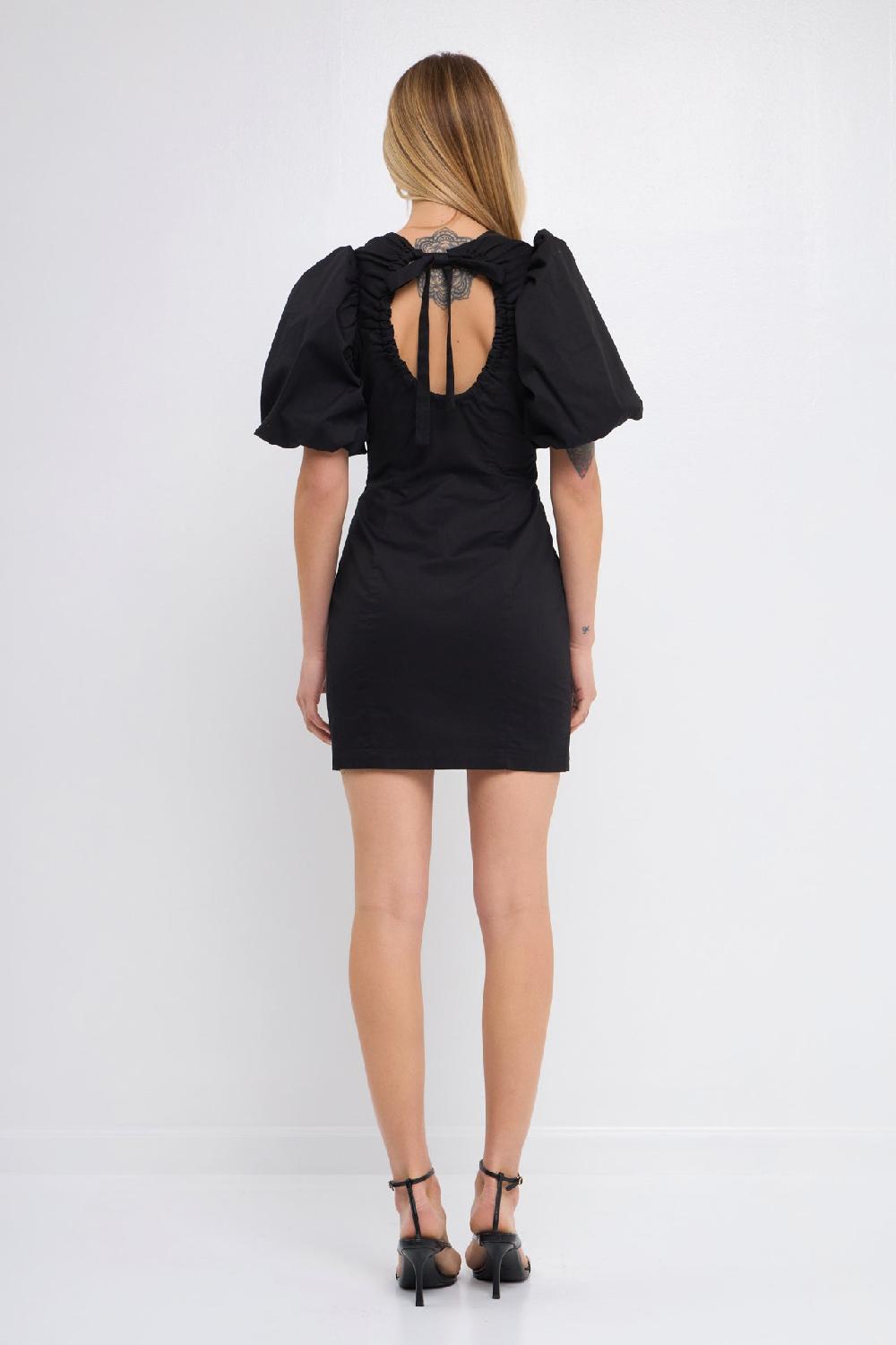 Endless Rose Back Schrunchie Mini Dress BLACK