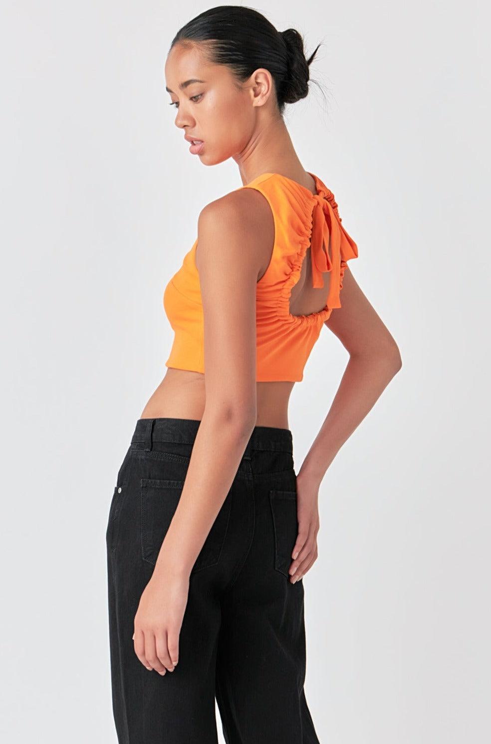 Endless Rose Back Schrunchie Tank Top ORANGE