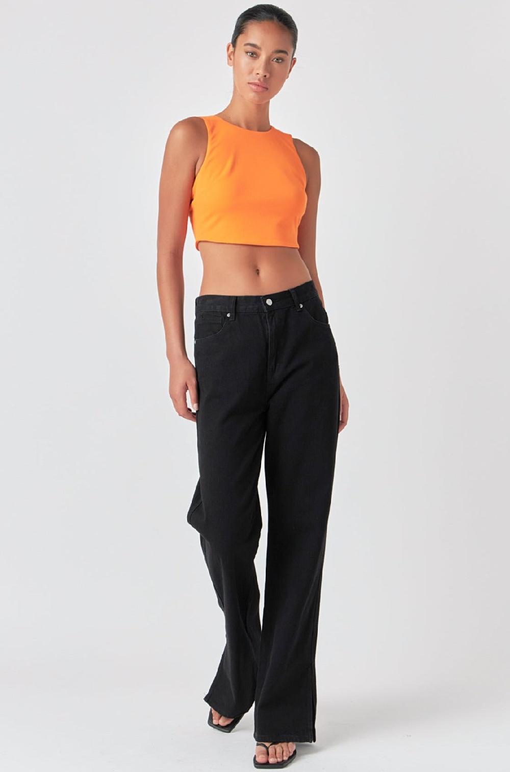 Endless Rose Back Schrunchie Tank Top ORANGE