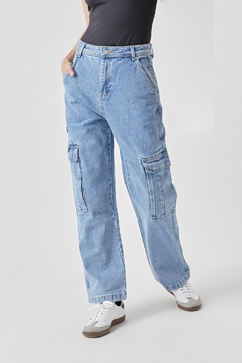 Endless Rose Baggy Cargo Jeans DENIM
