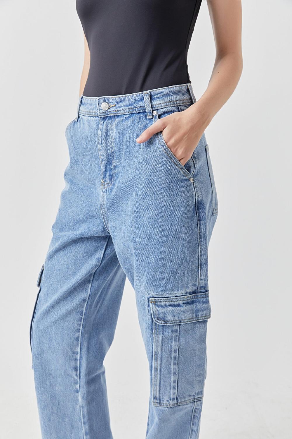 Endless Rose Baggy Cargo Jeans DENIM