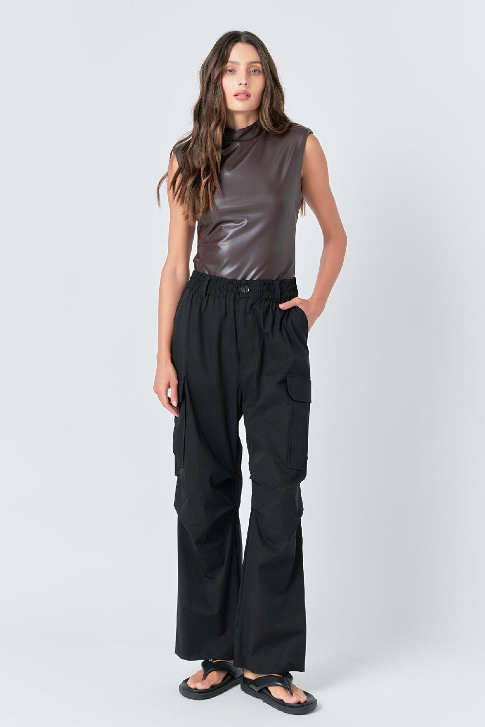 endless rose Baggy Cargo Pants BLACK