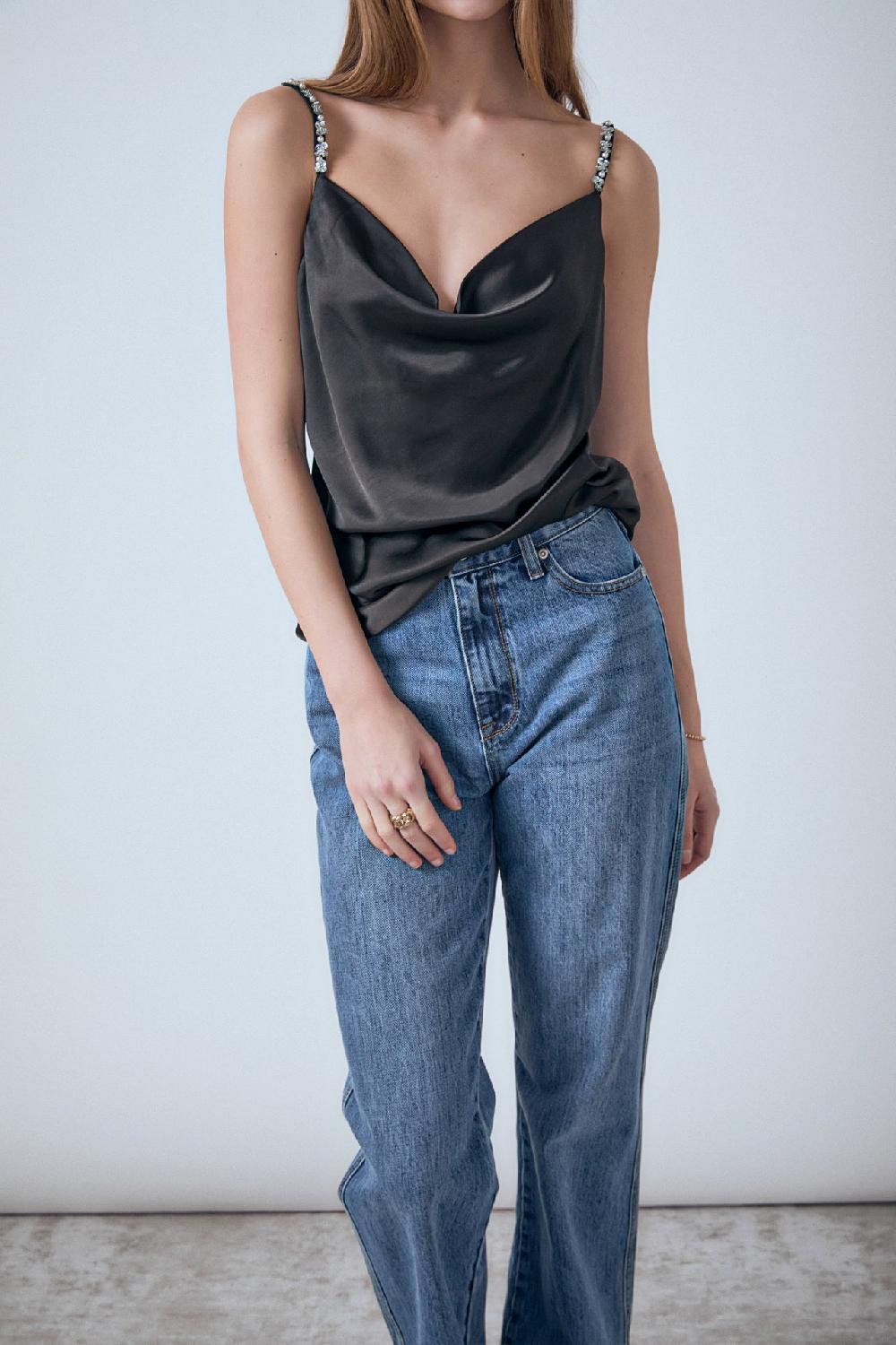 Endless Rose Beaded Cami JET BLACK