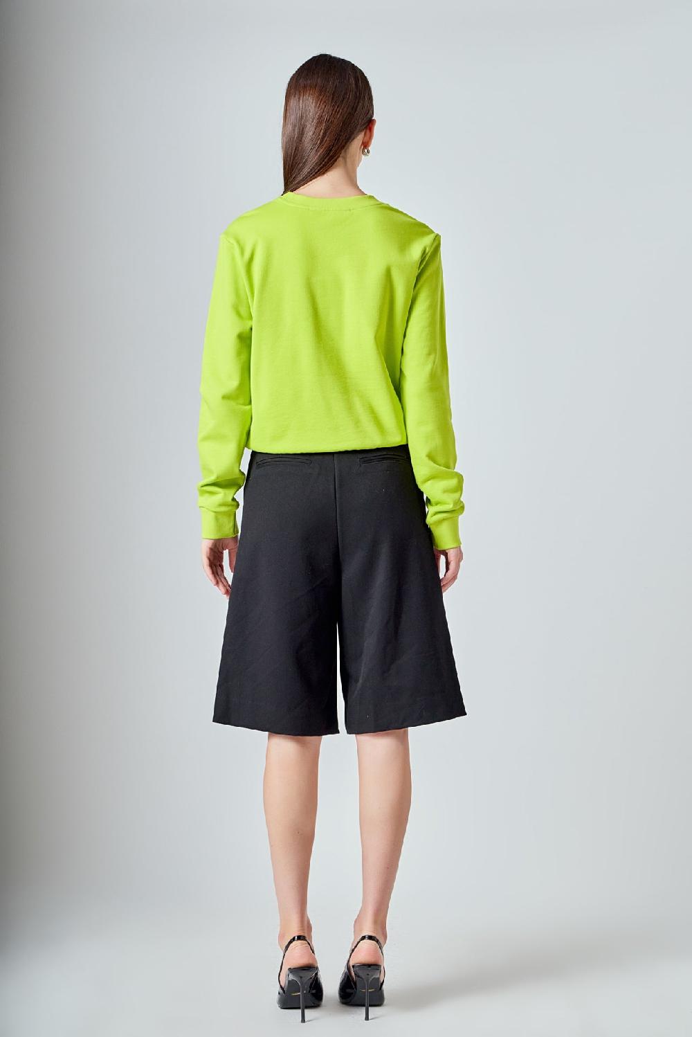 Endless Rose Beaded Loved Sweatshirt LIME GREEN