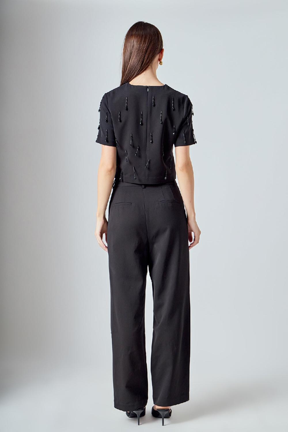 Endless Rose Beaded Pants BLACK