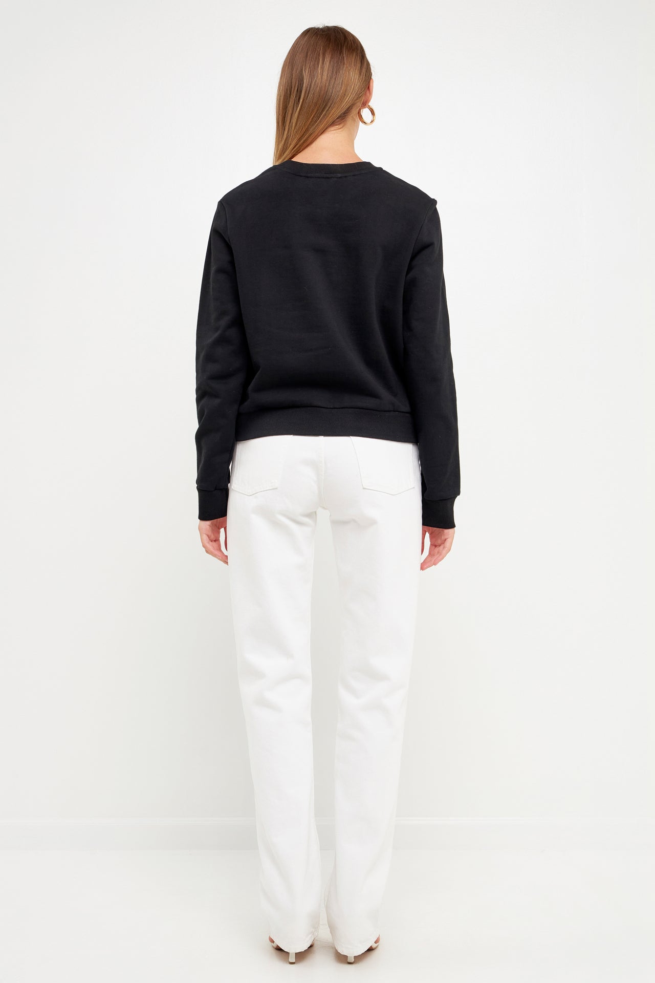 Endless Rose Beaded Sweatshirt BLACK