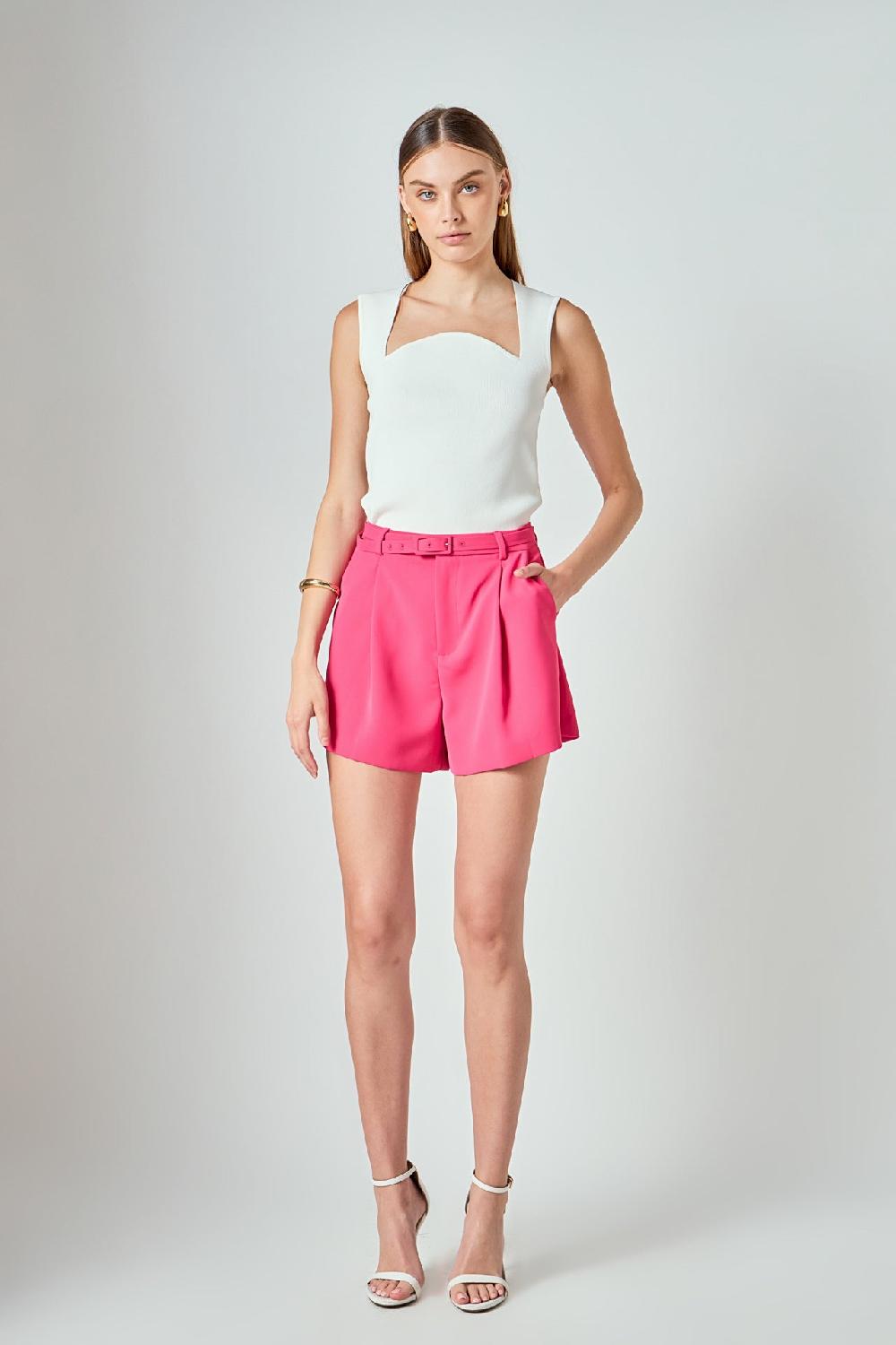endless rose Belted Shorts FUCHSIA
