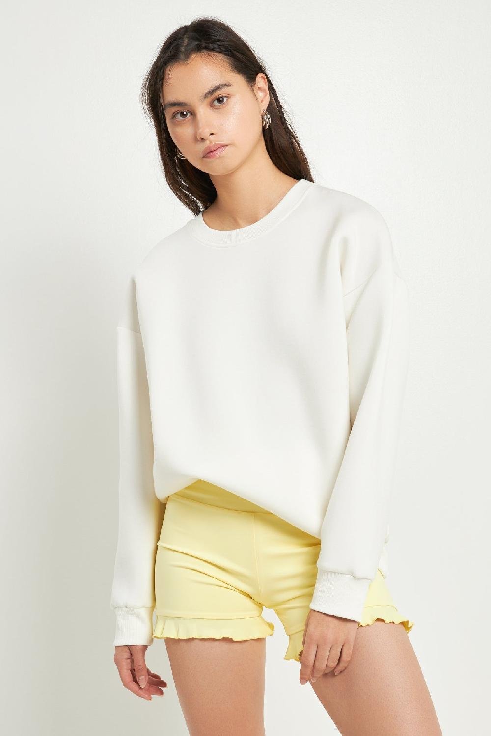 endless rose Biker Shorts with Ruffle LIGHT YELLOW