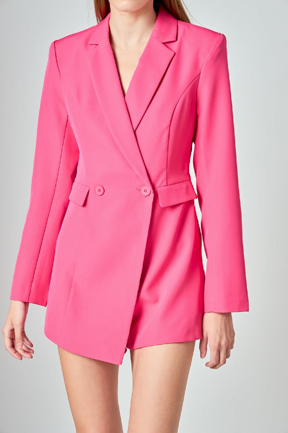 Endless Rose Blazer Romper FUCHSIA