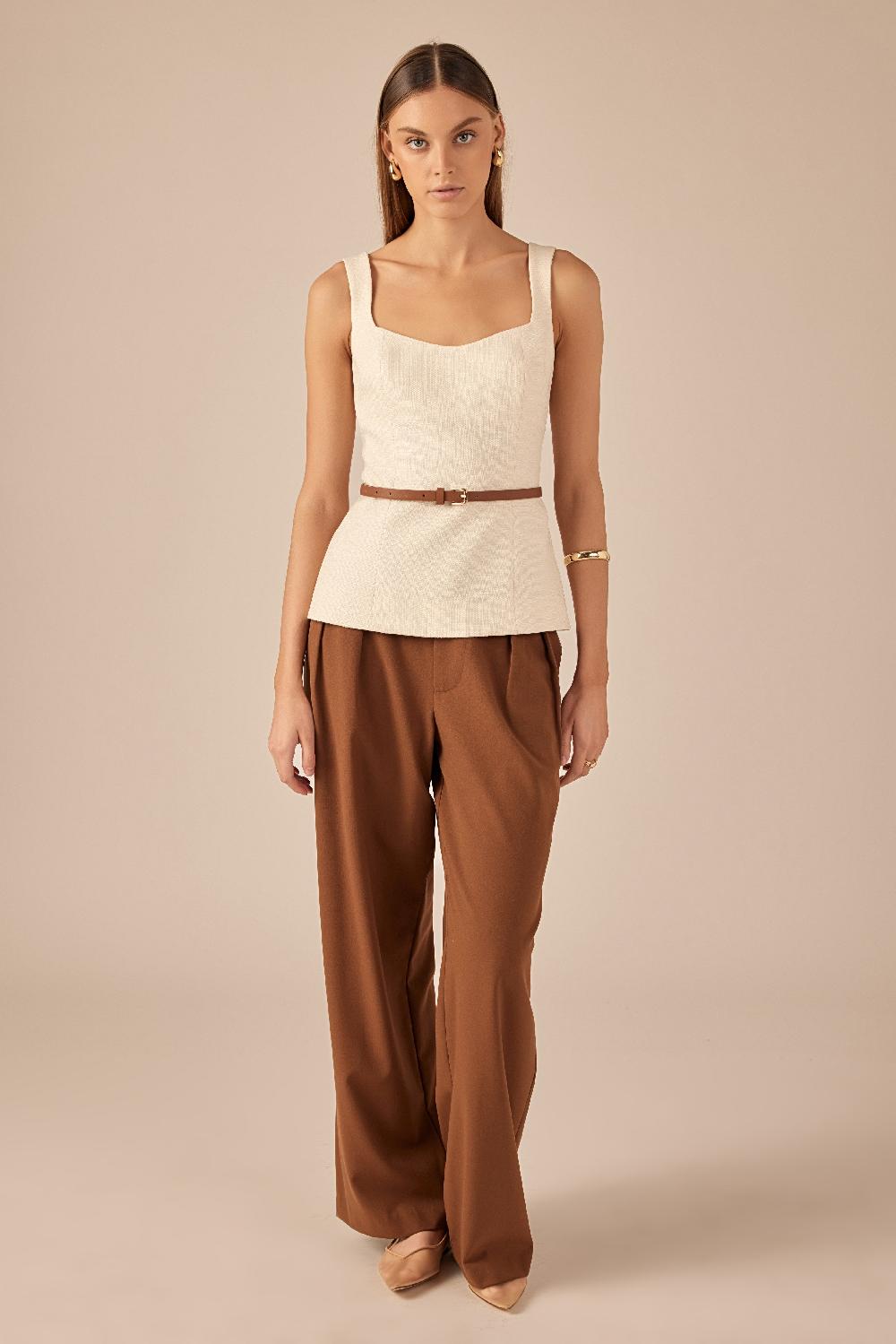 Endless Rose Blend Sweetheart Long Top LIGHT BEIGE