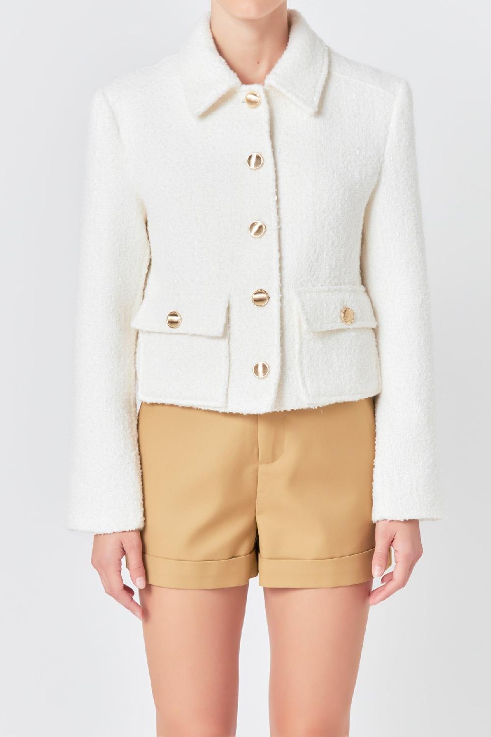 Endless Rose Boucle Tweed Jacket CREAM