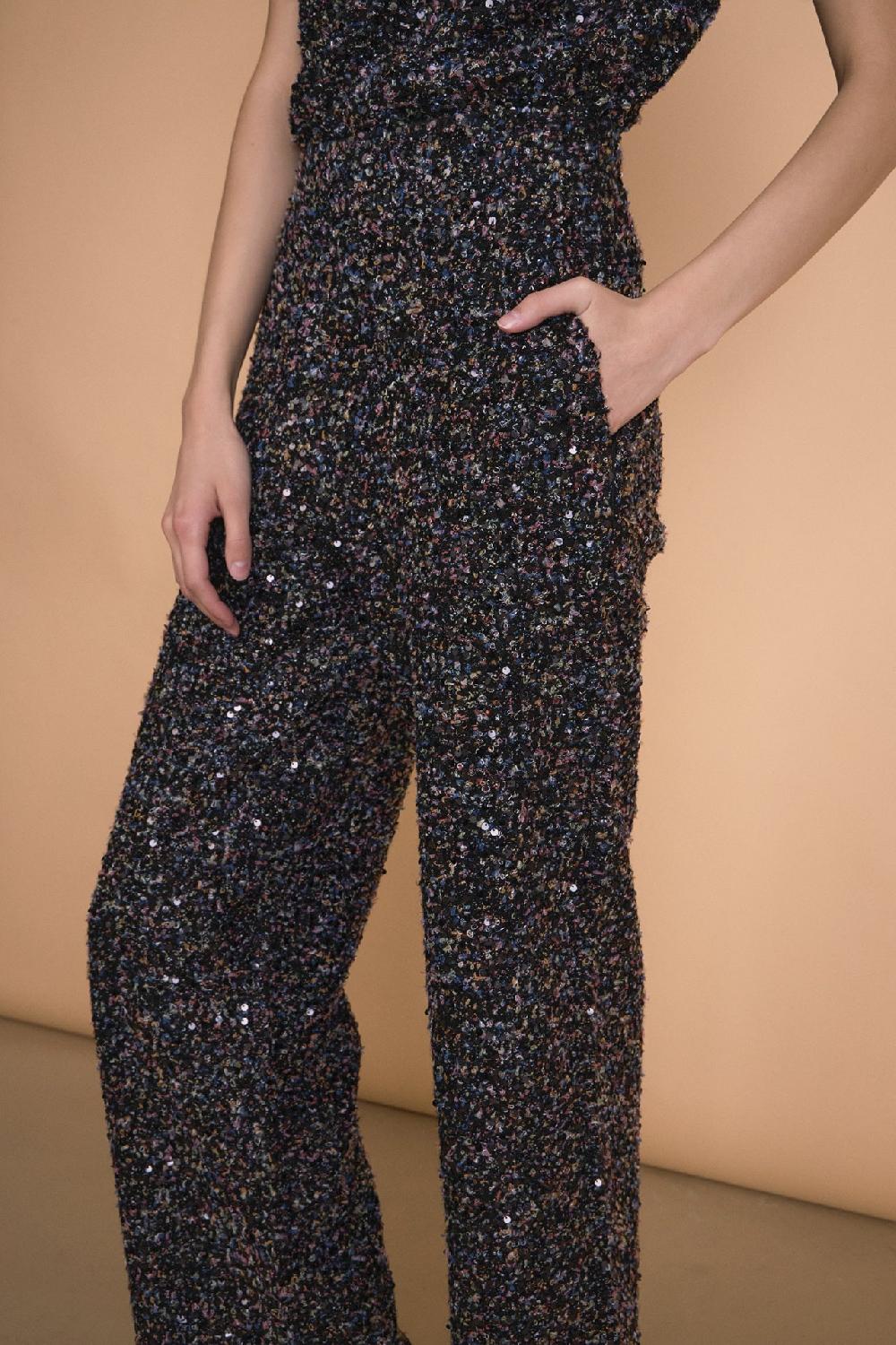 Endless Rose Boucle Tweed Pants BLACK MULTI