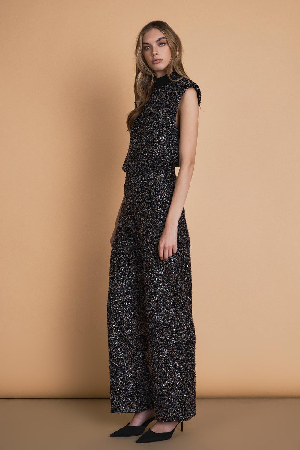Endless Rose Boucle Tweed Pants BLACK MULTI