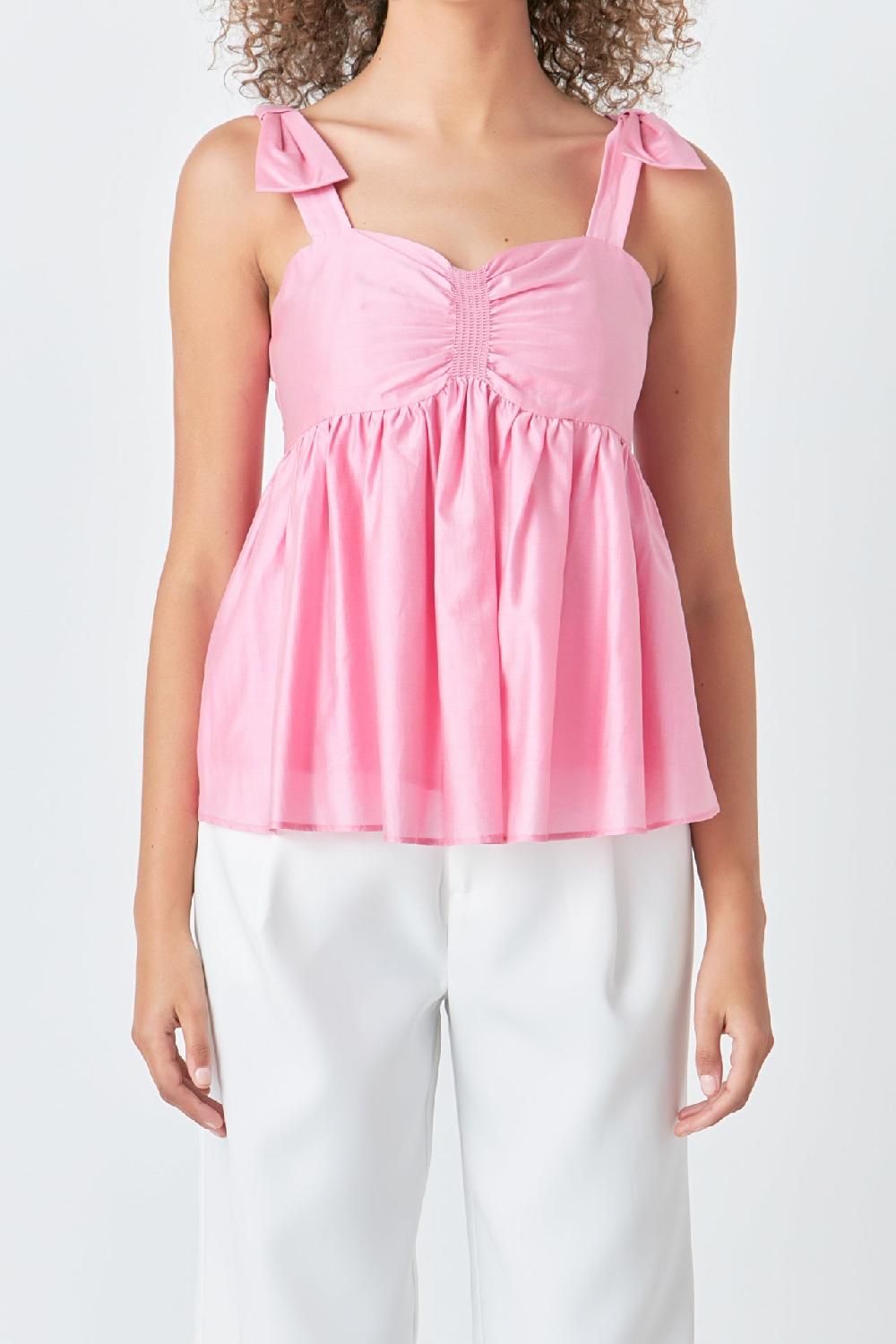 Endless Rose Bow Accent Top PINK
