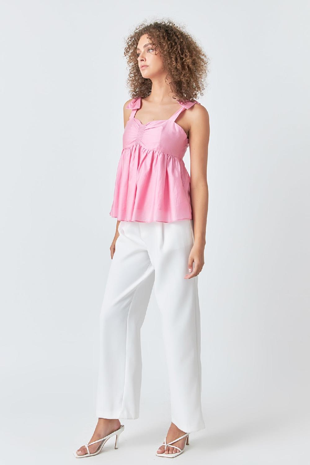Endless Rose Bow Accent Top PINK