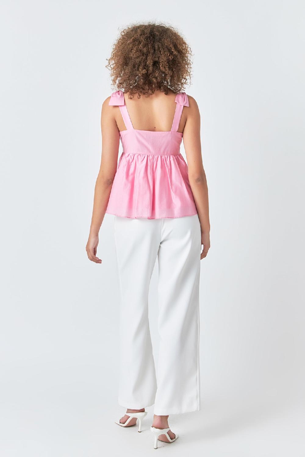 Endless Rose Bow Accent Top PINK