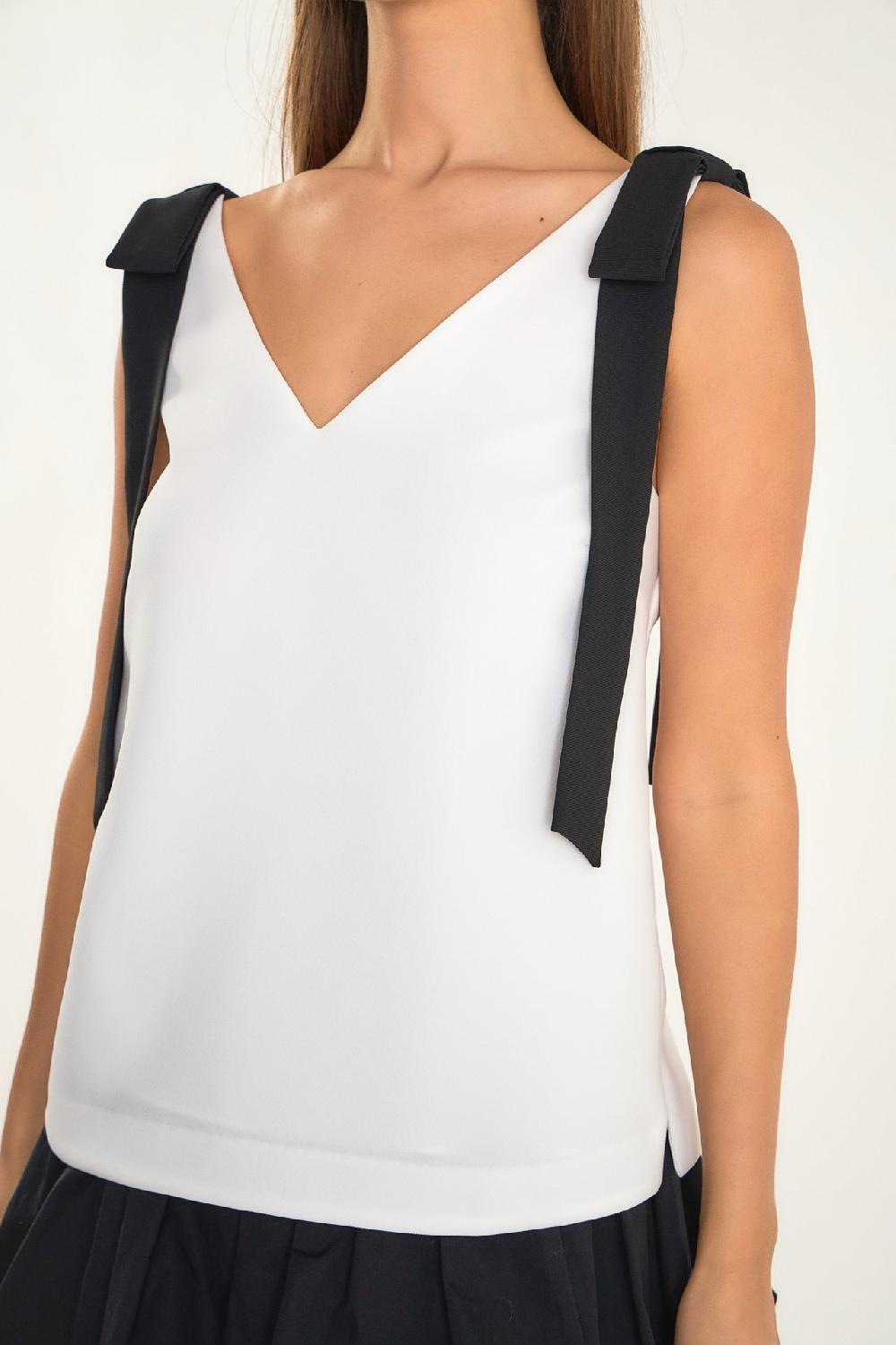 Endless Rose Bow Detailed Top OFF WHITE