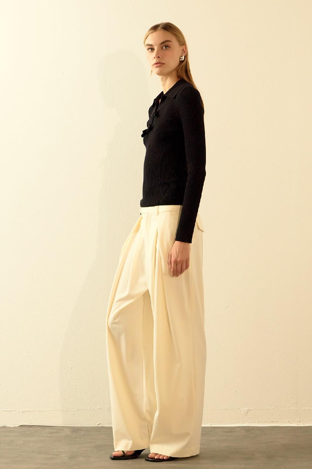 Endless Rose Bow Knit Top BLACK