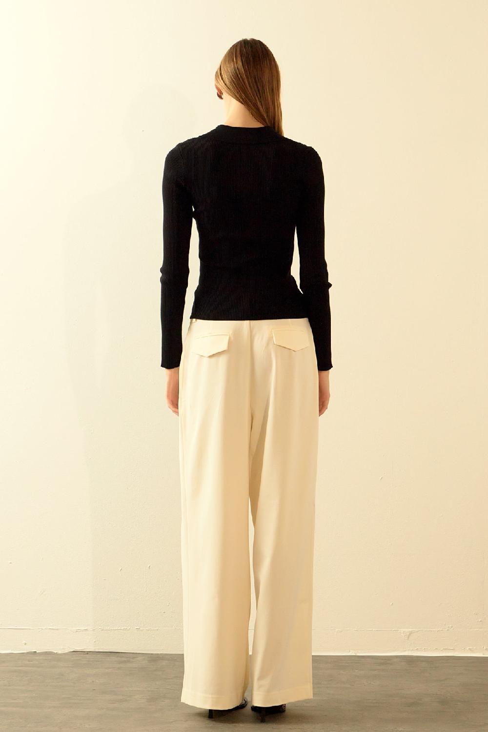 Endless Rose Bow Knit Top BLACK