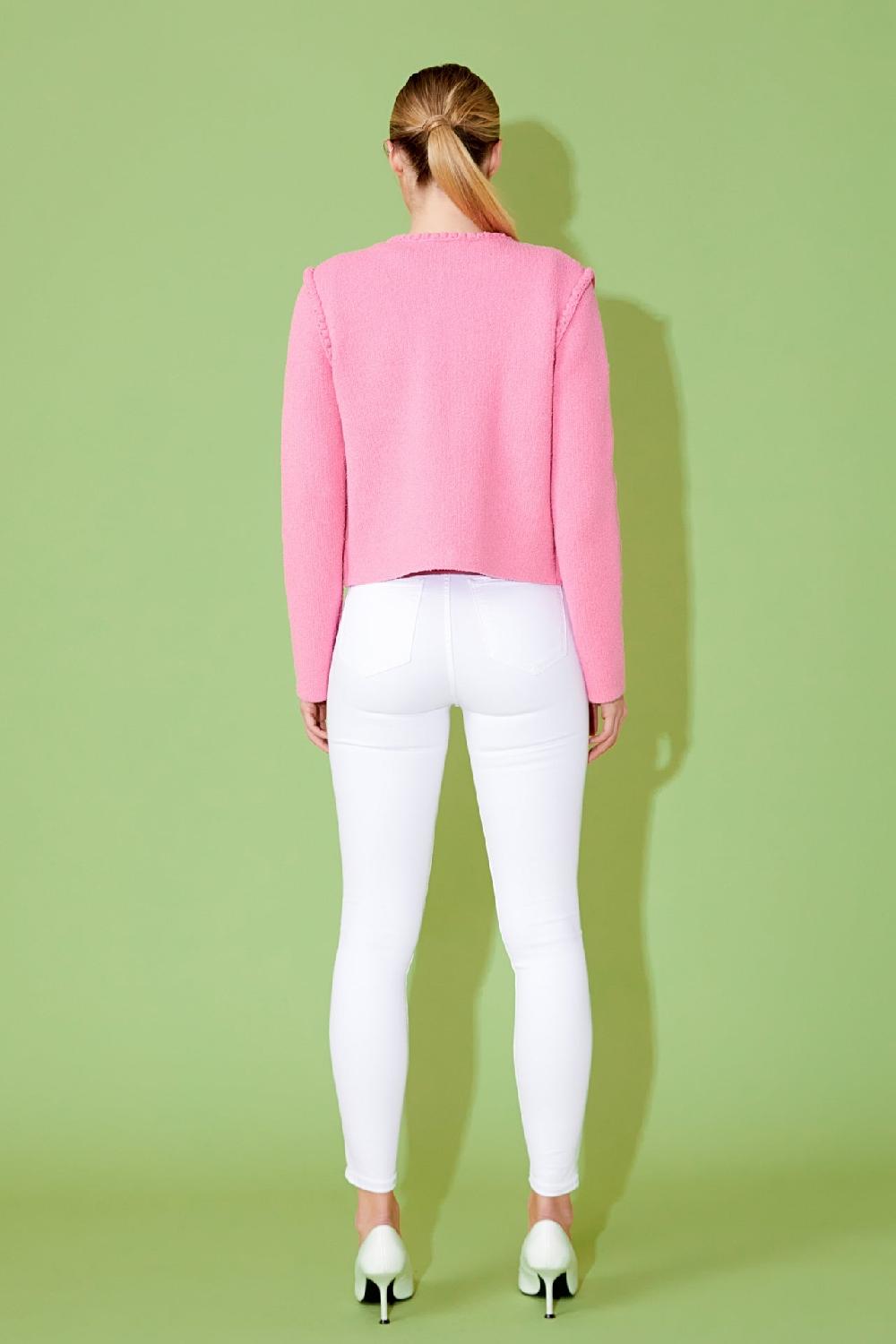 Endless Rose Braided Knit Jacket NAVY