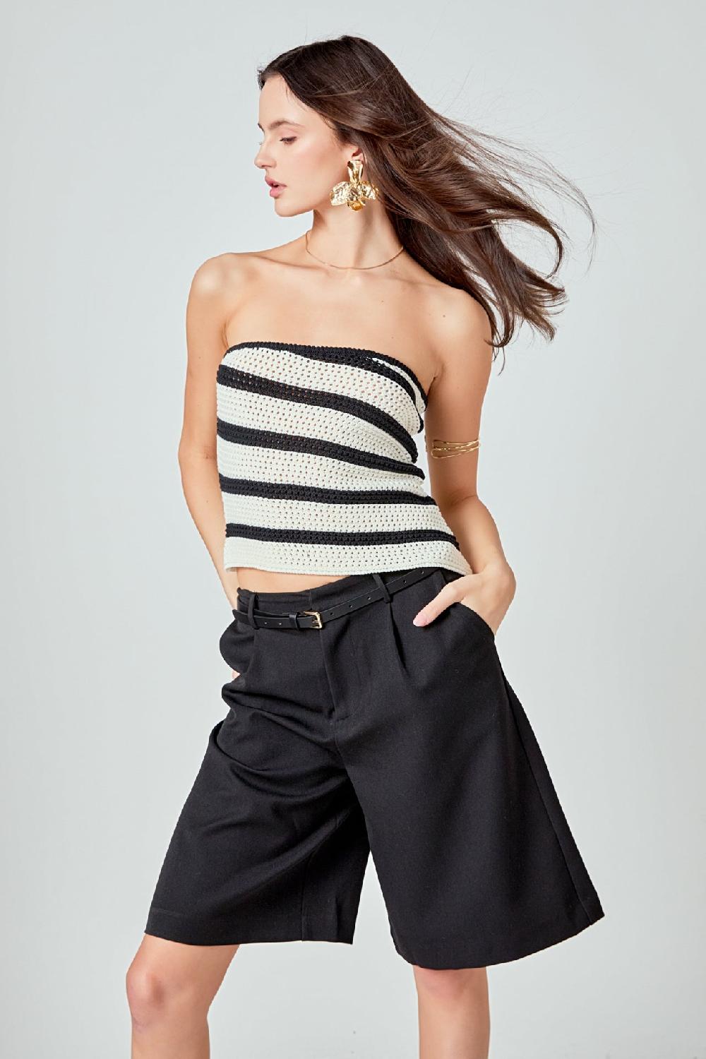 endless rose Brynn Bermuda Shorts BLACK