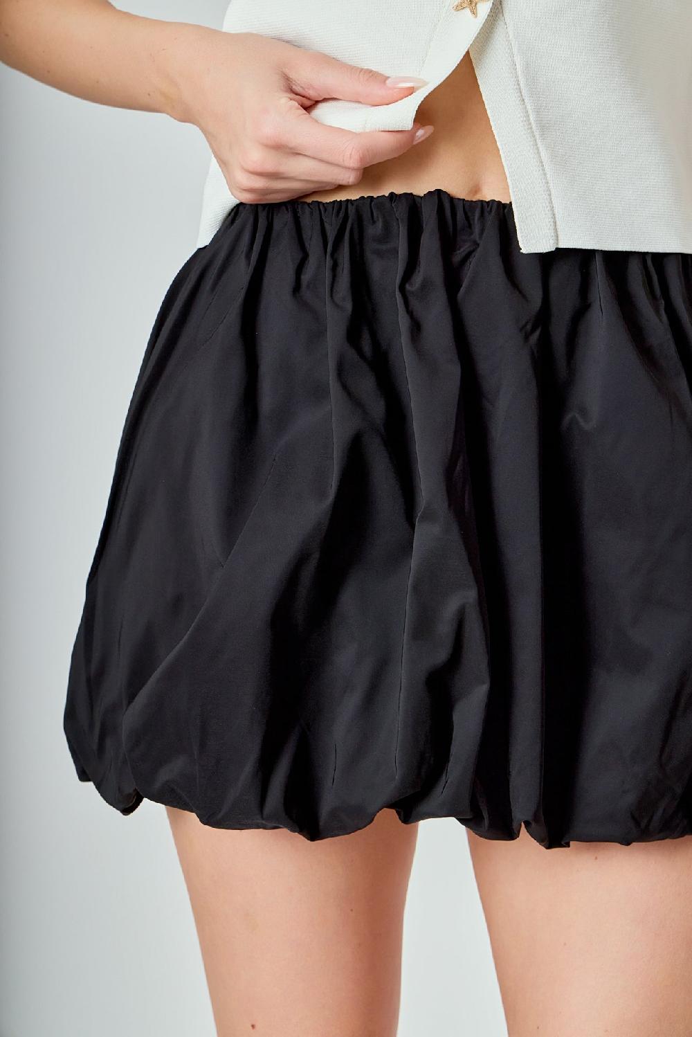 Endless Rose Bubble Mini Skirt BLACK