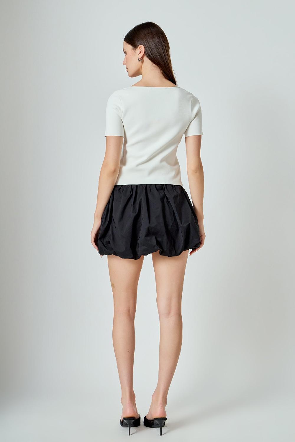 Endless Rose Bubble Mini Skirt BLACK