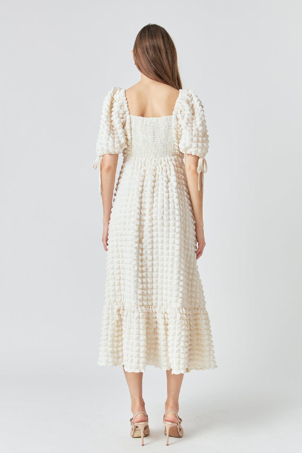 Endless Rose Bubble Puff Sleeve Maxi Dress IVORY