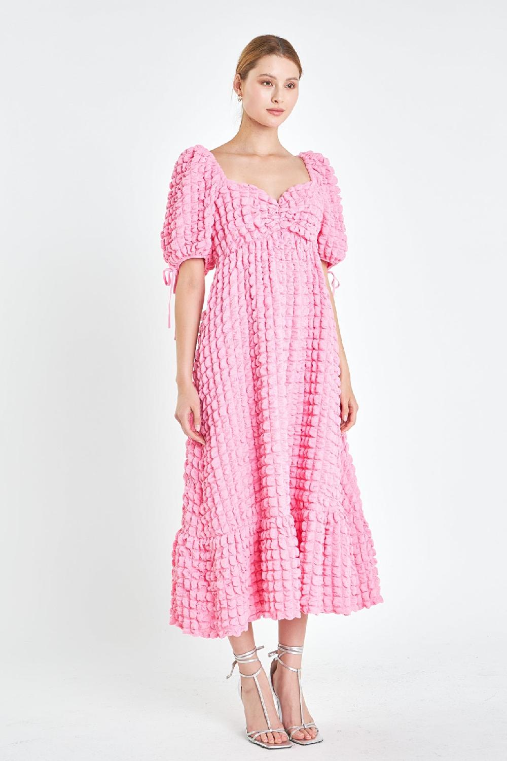Endless Rose Bubble Puff Sleeve Maxi Dress IVORY