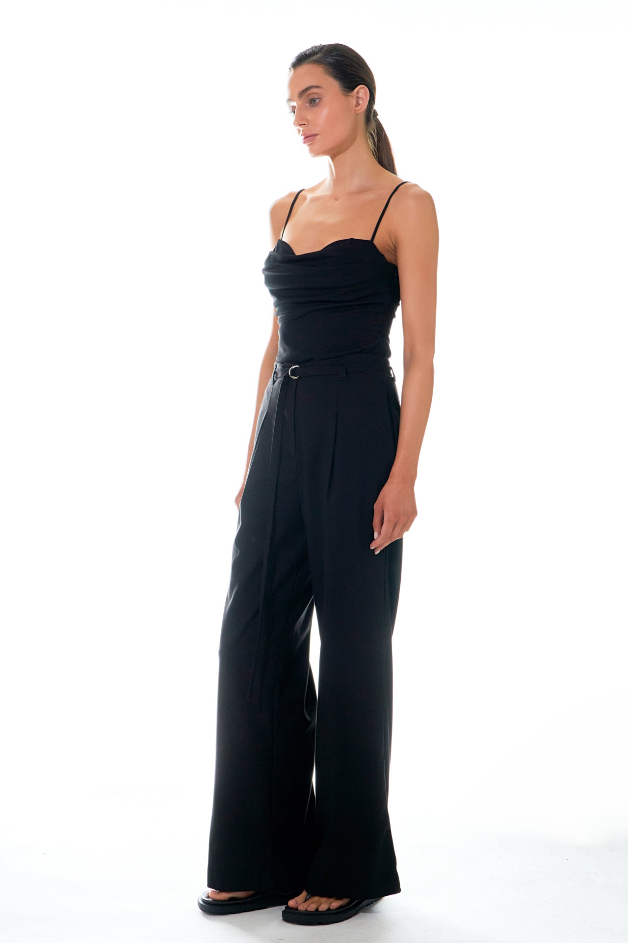 Endless Rose Bust Draped Bodysuit BLACK