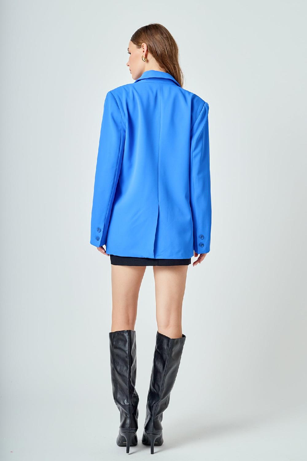 Endless Rose Buttery Two Button Blazer OCEAN BLUE