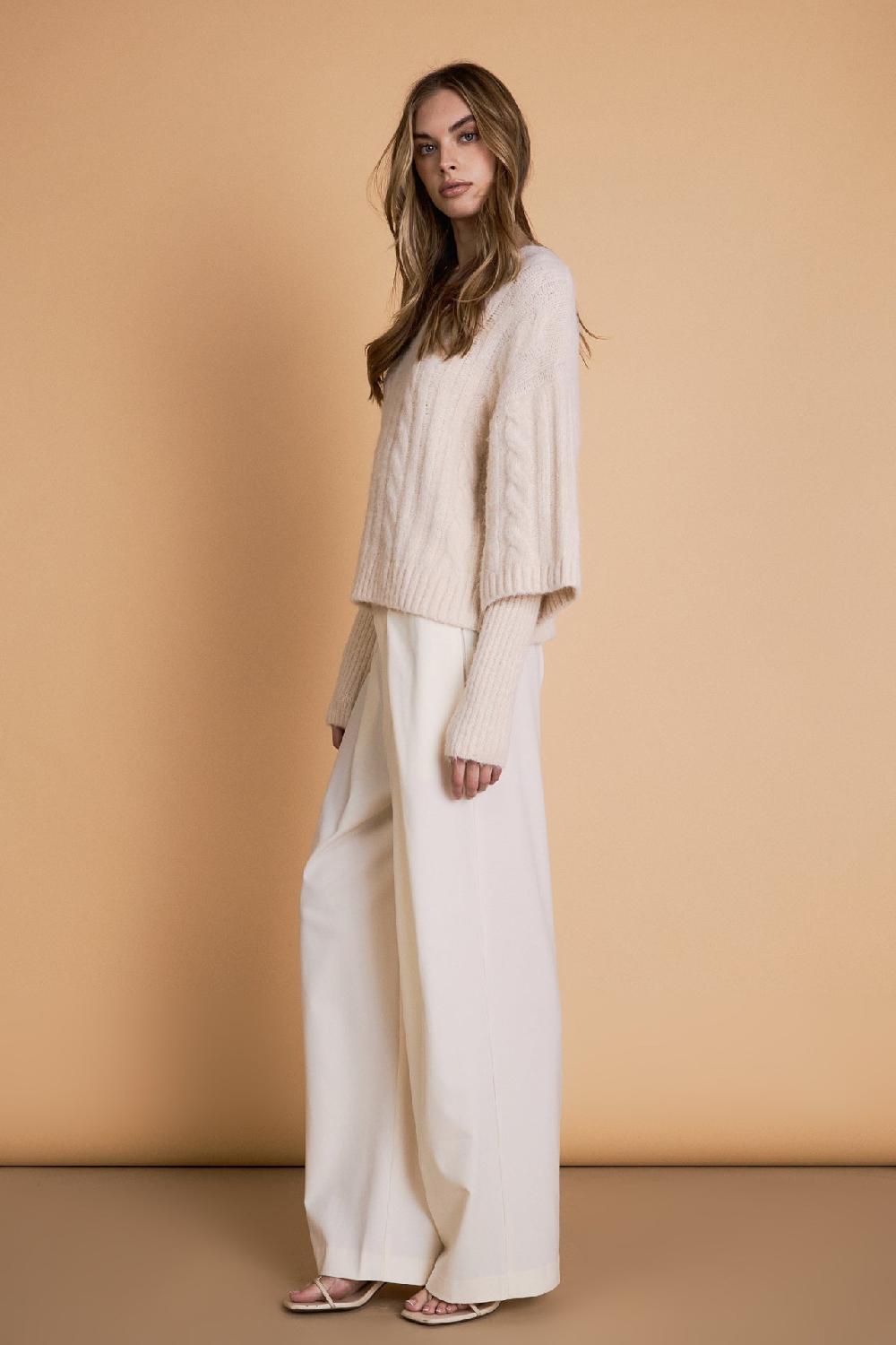 Endless Rose Cable Twofer Sweater CREAM