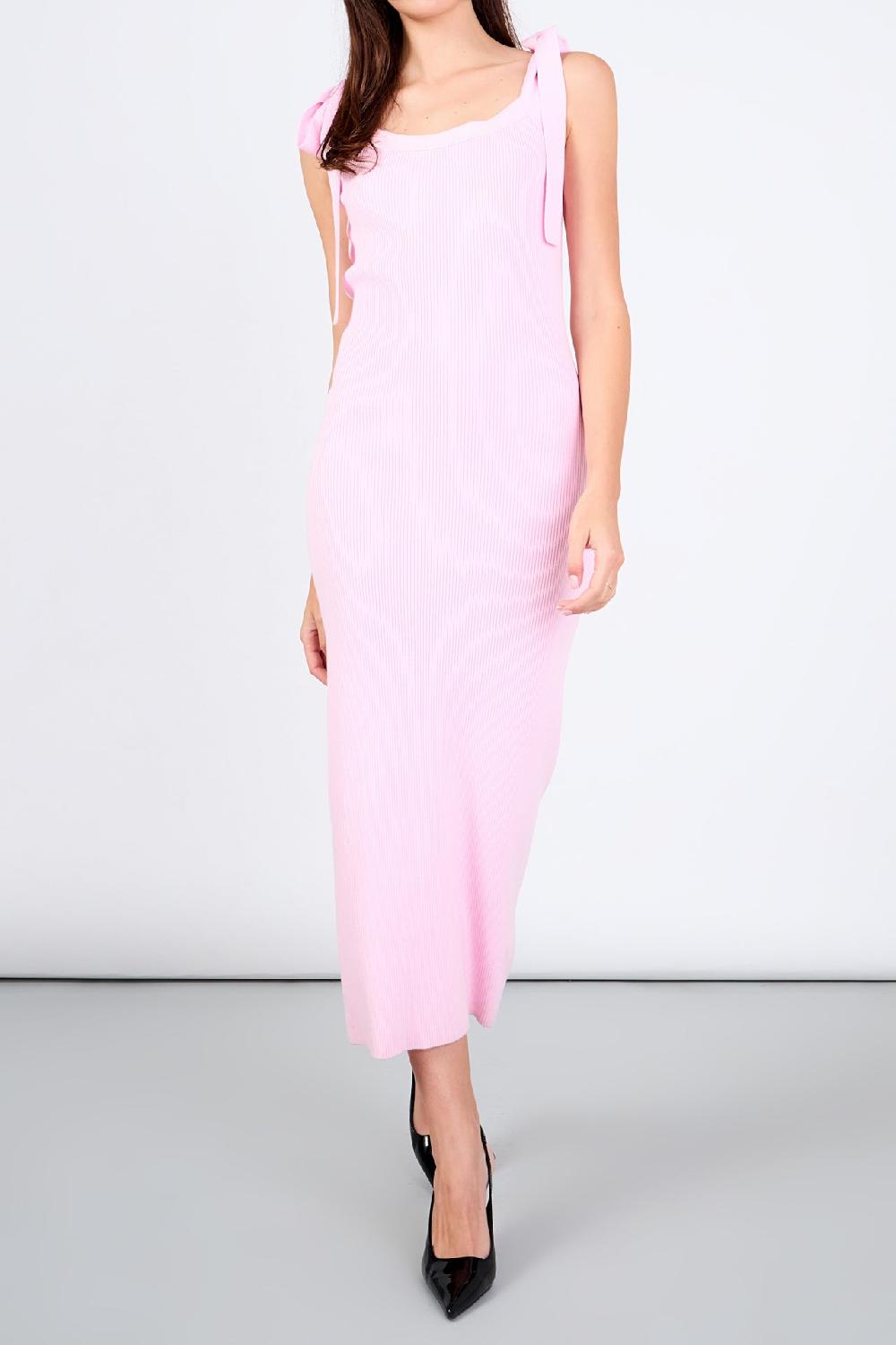 Endless Rose Candace Solid Knit Midi Dress PINK