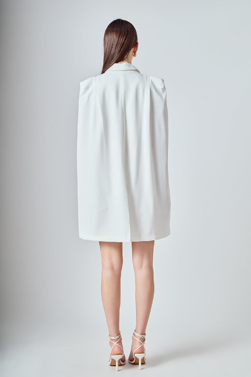 Endless Rose Caped Blazer Romper WHITE