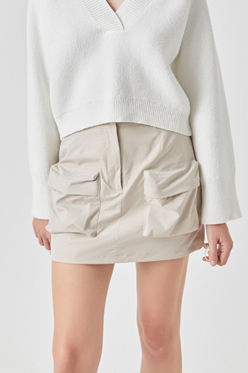 Endless Rose Cargo Mini Skirt BEIGE