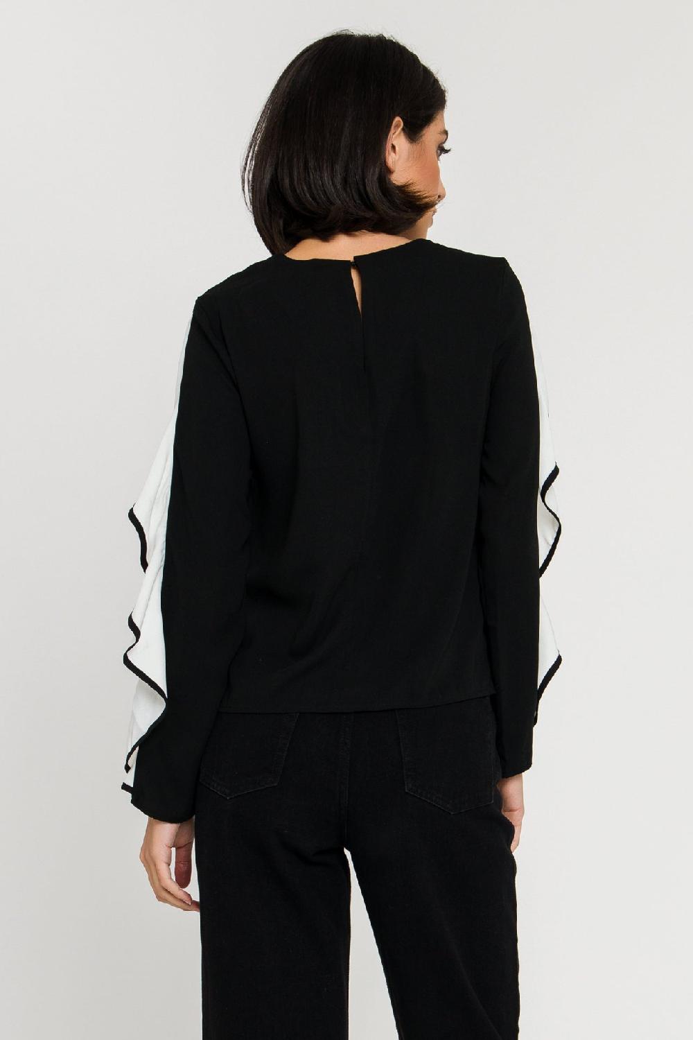 Endless Rose Cascading Ruffle Blouse BLACK