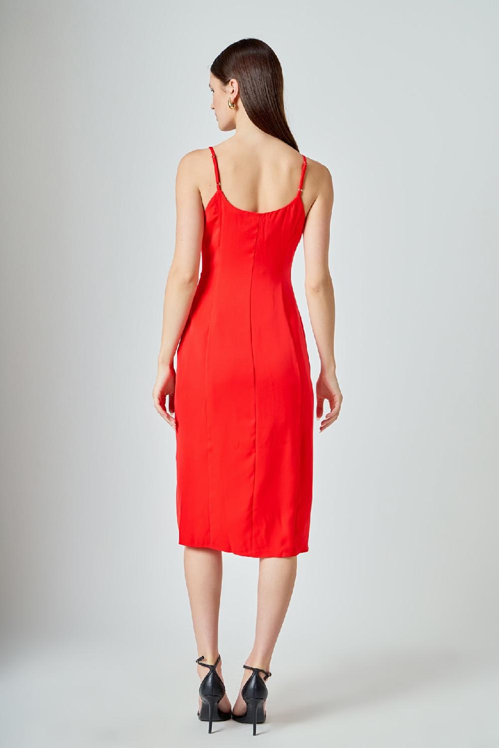 Endless Rose Cascading Ruffle Dress RED