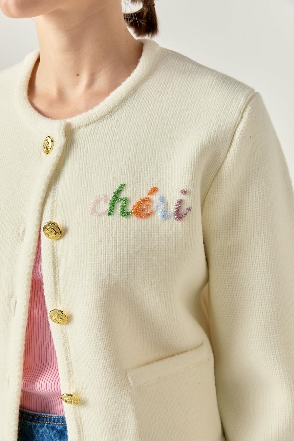 Endless Rose Cheri Beaded Cardigan IVORY