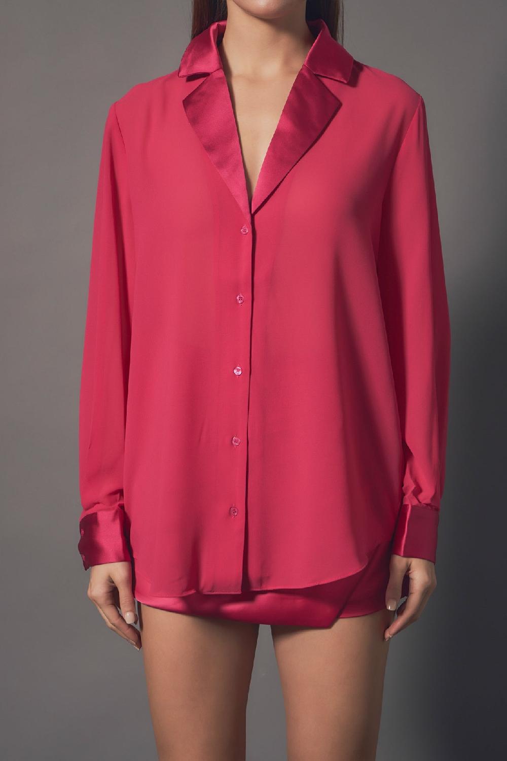 Endless Rose Chiffon Shirt MAGENTA