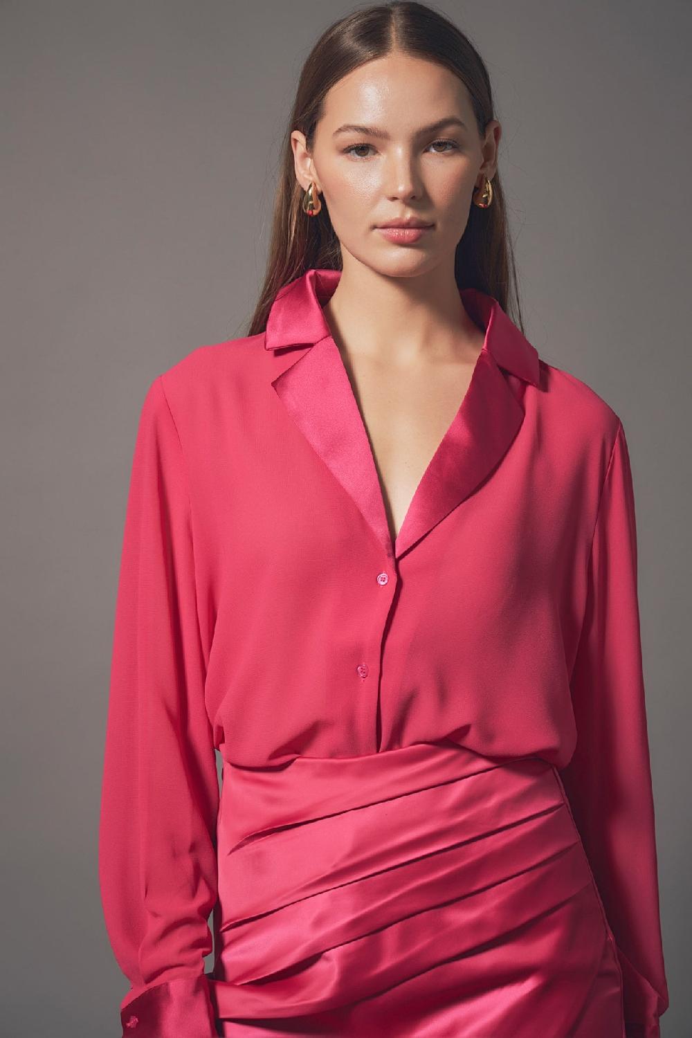 endless rose Chiffon Shirt MAGENTA