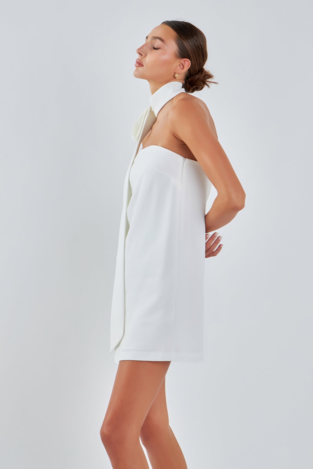 Endless Rose Choker Tie Mini Dress WHITE