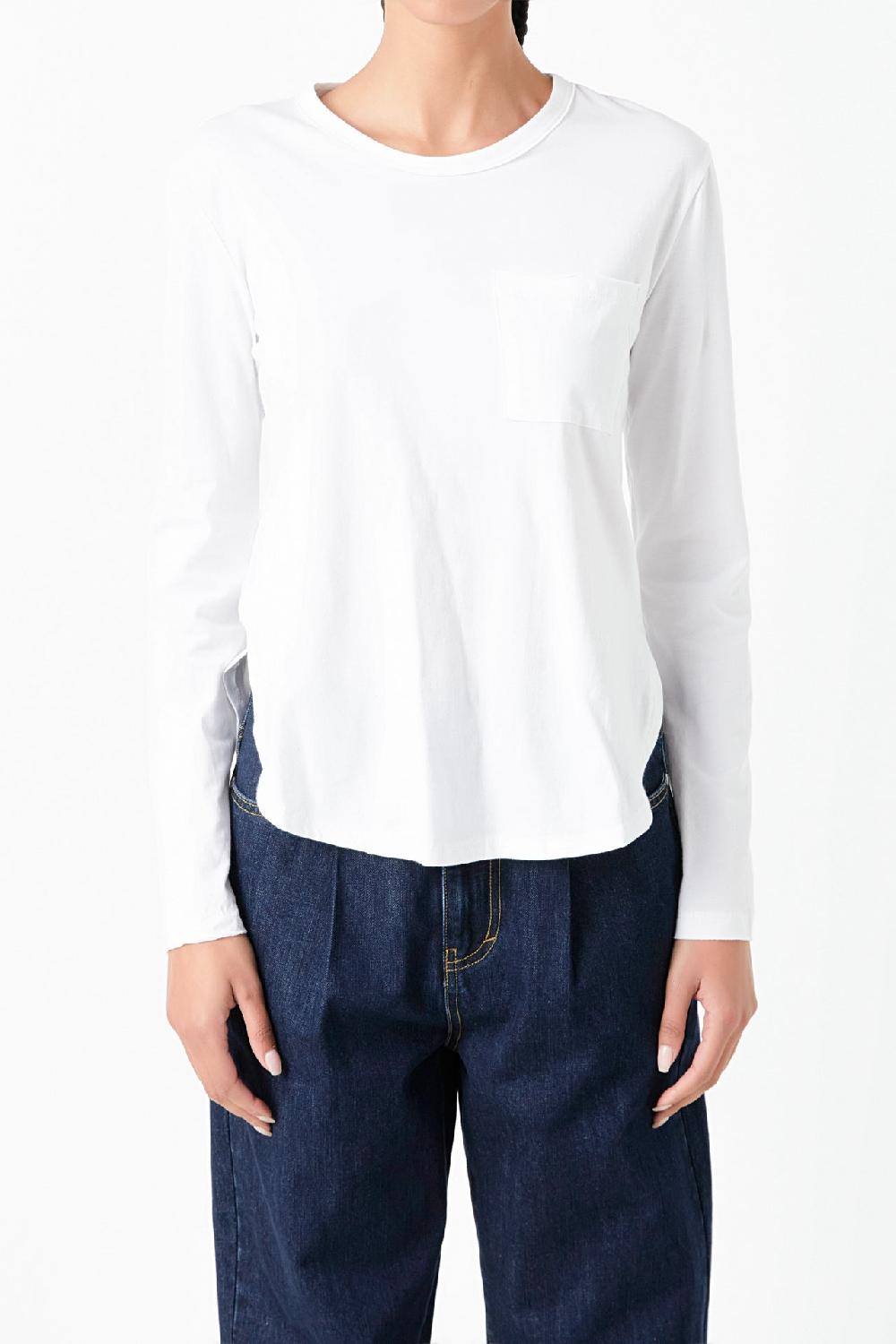 Endless Rose Classic Round Neck Long Sleeve WHITE