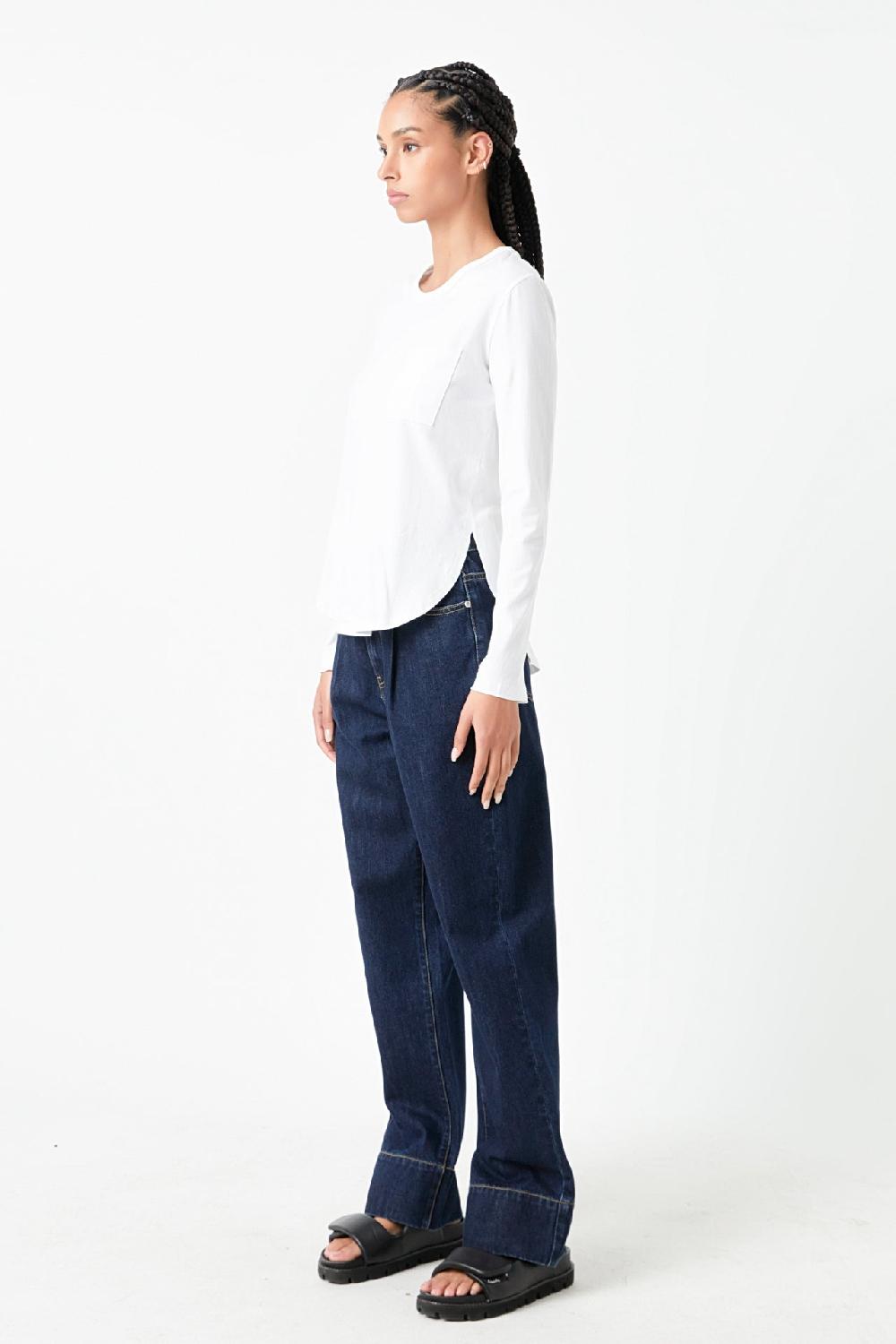 Endless Rose Classic Round Neck Long Sleeve WHITE